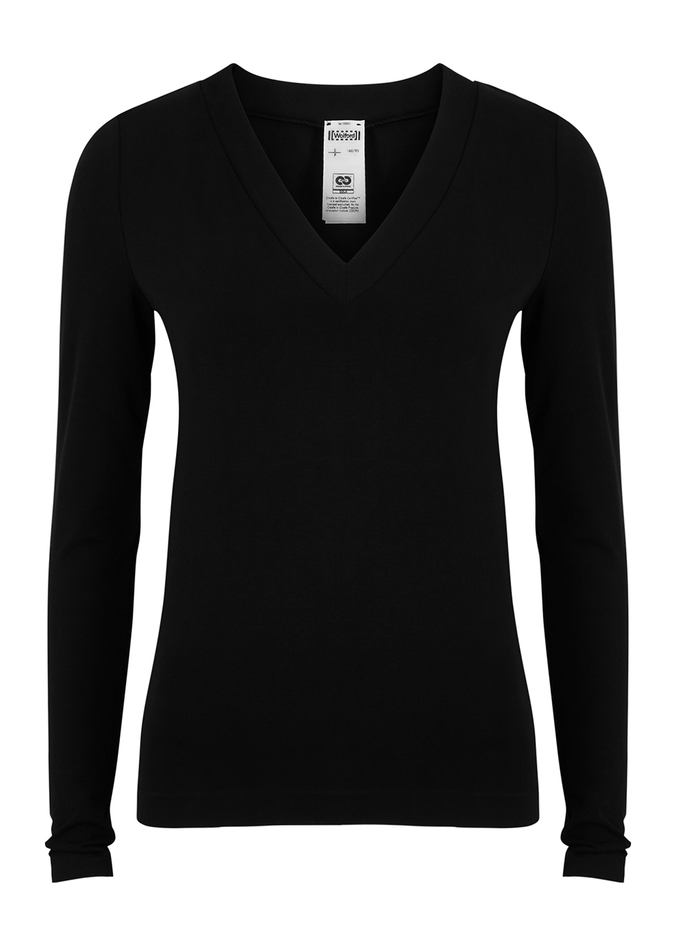 SALES - Wolford Aurora black stretch-jersey top with trendy style